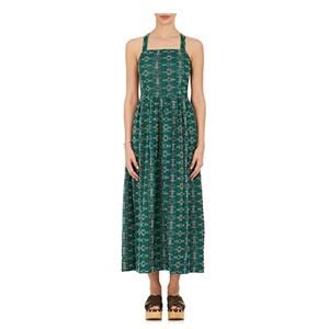 Ace & Jig Pinafore Dress in Emerald - Small Maxi Crossback Boho Flowy Festival